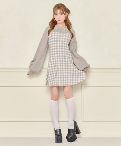 apres jour(アプレジュール)の「ハーフZIPニットミニワンピース(ワンピース・レディース・ピンクベージュ/グレー系その他/ブラック系その他・フリー/X-LARGE)」の12枚目の写真