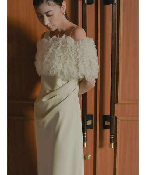 LAGUNAMOON(ラグナムーン)の「【ソンイさんコラボ】LADYチュールショールキャミドレス 結婚式 お呼ばれ(ドレス・レディース・チャコールグレー/イエロー・MEDIUM/SMALL)」の15枚目の写真