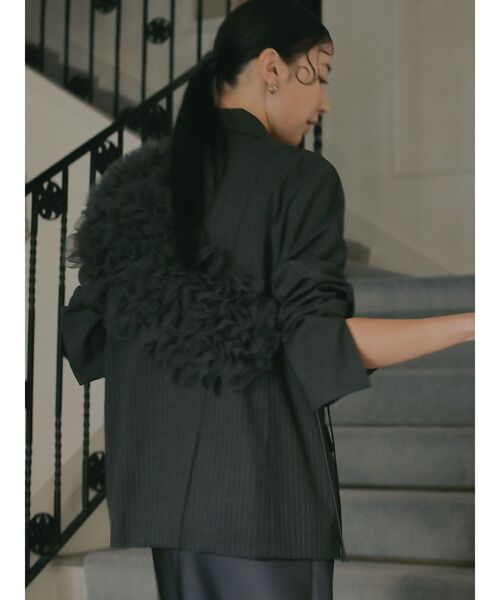 LAGUNAMOON(ラグナムーン)の「【ソンイさんコラボ】LADYチュールショールキャミドレス 結婚式 お呼ばれ(ドレス・レディース・チャコールグレー/イエロー・MEDIUM/SMALL)」の21枚目の写真