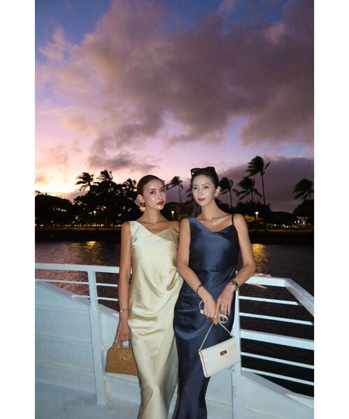 LAGUNAMOON(ラグナムーン)の「【ソンイさんコラボ】LADYチュールショールキャミドレス 結婚式 お呼ばれ(ドレス・レディース・チャコールグレー/イエロー・MEDIUM/SMALL)」の22枚目の写真