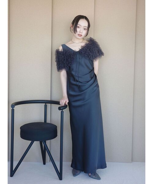 ソンイさんコラボ】LADYチュールショールキャミドレス 結婚式 お呼ばれ