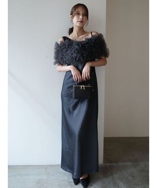 ソンイさんコラボ】LADYチュールショールキャミドレス 結婚式 お呼ばれ