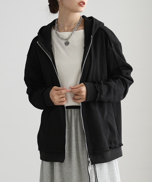 Sawa a la mode(サワアラモード)の「ダブルジップパーカー(パーカー・レディース・グレー/ブラック・FREE)」の19枚目の写真