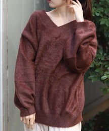 axes femme | フェザーロングニット(ニット/セーター)