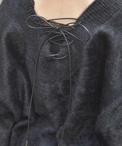 axes femme（アクシーズファム）の「フェザーロングニット（ニット/セーター・レディース・グレー/ブラック/ダークブラウン・FREE）」の10枚目の写真