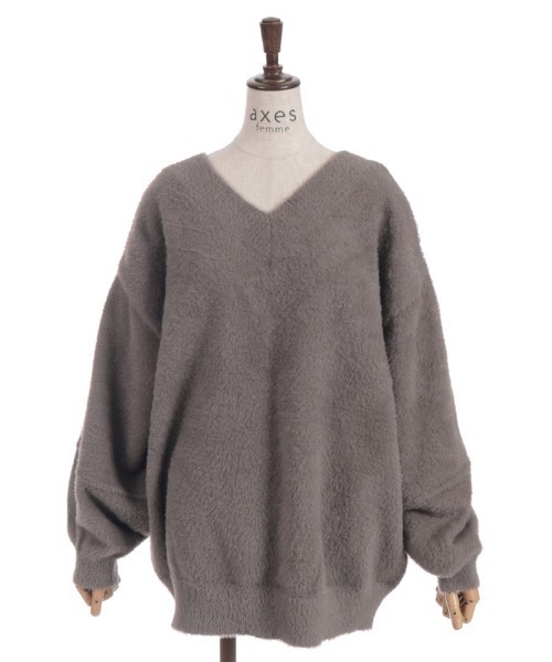 axes femme（アクシーズファム）の「フェザーロングニット（ニット/セーター・レディース・グレー/ブラック/ダークブラウン・FREE）」の12枚目の写真