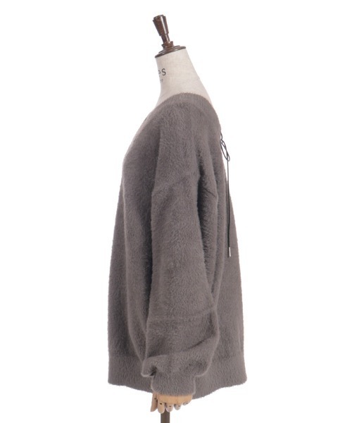 axes femme（アクシーズファム）の「フェザーロングニット（ニット/セーター・レディース・グレー/ブラック/ダークブラウン・FREE）」の13枚目の写真