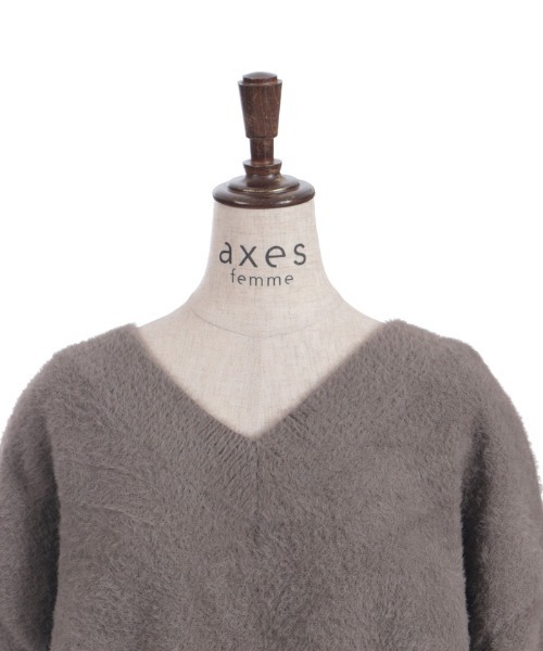axes femme（アクシーズファム）の「フェザーロングニット（ニット/セーター・レディース・グレー/ブラック/ダークブラウン・FREE）」の15枚目の写真