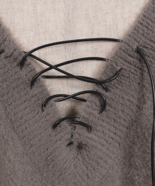 axes femme（アクシーズファム）の「フェザーロングニット（ニット/セーター・レディース・グレー/ブラック/ダークブラウン・FREE）」の17枚目の写真