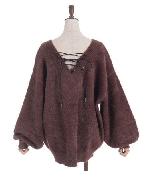 axes femme（アクシーズファム）の「フェザーロングニット（ニット/セーター・レディース・グレー/ブラック/ダークブラウン・FREE）」の21枚目の写真