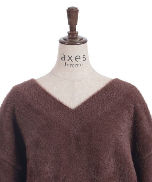 axes femme（アクシーズファム）の「フェザーロングニット（ニット/セーター・レディース・グレー/ブラック/ダークブラウン・FREE）」の22枚目の写真