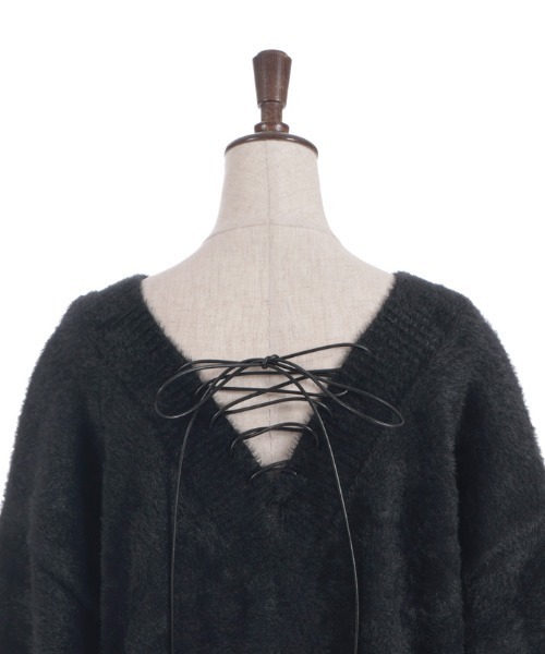 axes femme（アクシーズファム）の「フェザーロングニット（ニット/セーター・レディース・グレー/ブラック/ダークブラウン・FREE）」の5枚目の写真