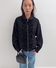 NIEEH（ニヒ）の「WOOL FRILLED JUMPER_BLACK（MA-1）」