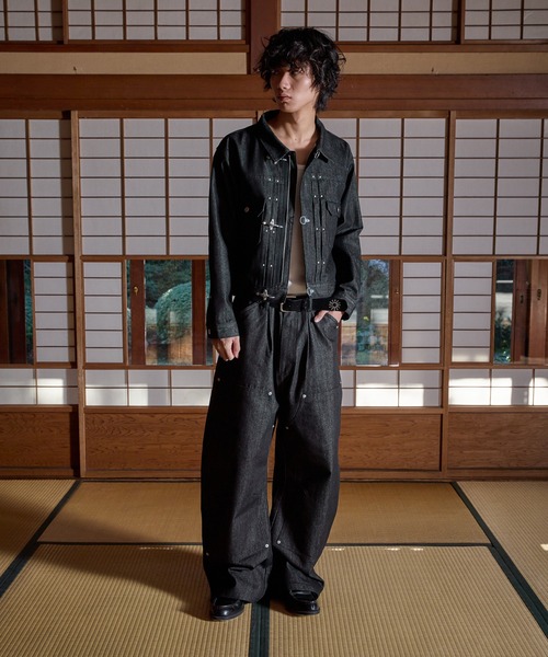 DOUBLE KNEE CURVE BUGGY RIGID DENIM PANTS／ダブルニーカーブバギー