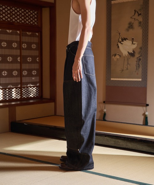 DOUBLE KNEE CURVE BUGGY RIGID DENIM PANTS／ダブルニーカーブバギー