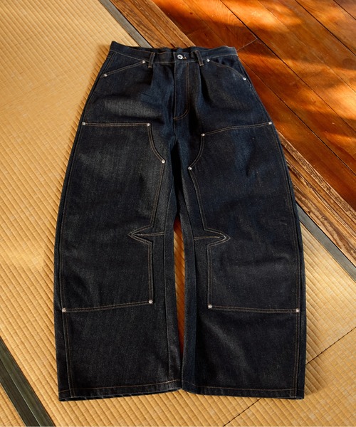 DOUBLE KNEE CURVE BUGGY RIGID DENIM PANTS／ダブルニーカーブバギー