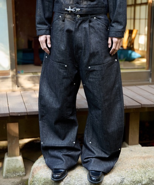 セール】DOUBLE KNEE CURVE BUGGY RIGID DENIM PANTS／ダブルニー