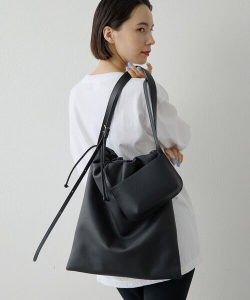 Whim Gazette（ウィムガゼット）の「【Hoaw.】ミニレザーショルダー（ショルダーバッグ・レディース・アイボリー/ブラック・FREE）」の3枚目の写真