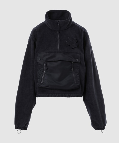 CECILIE BAHNSEN(セシリー バンセン)の「ANORAK WITH HALF ZIP AND PATCH POCKET(その他トップス・レディース・ネイビー・8/6)」の1枚目の写真