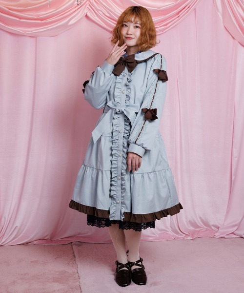 バイカラーワンピースコート（ダッフルコート）｜axes femme POETIQUE