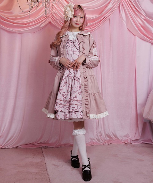 ♡Rose rose♡ バイカラーワンピースコート（ダッフルコート）｜axes femme POETIQUE