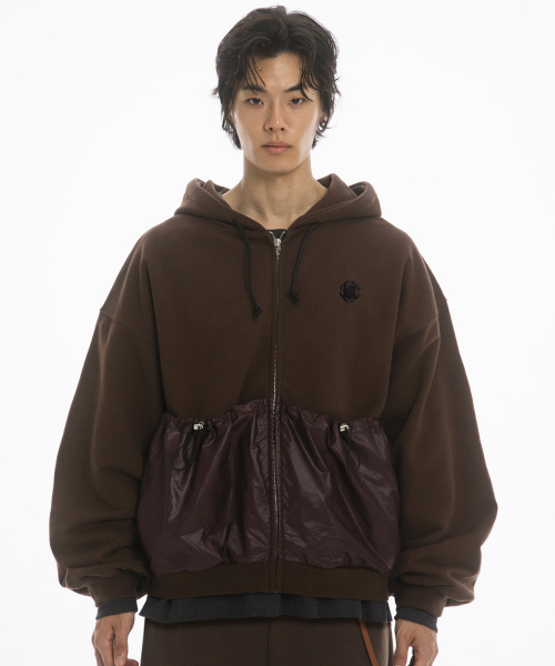 FANSHOW セットアップ セール(SETUP) POCKET HOODED ZIPUP + LEATHER 