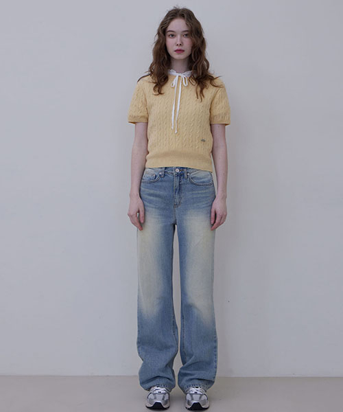 HAINT(ヘイント)の「CARINA DENIM LONG WIDE PANTS(デニムパンツ・レディース・その他・L/M/S)」の1枚目の写真