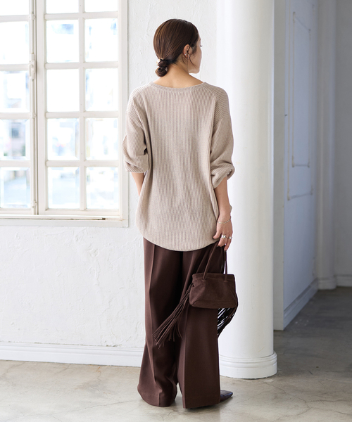 JOURNAL STANDARD(ジャーナルスタンダード)の「メッシュレースアップニット(ニット/セーター・レディース・ホワイト/ベージュ・FREE)」の12枚目の写真