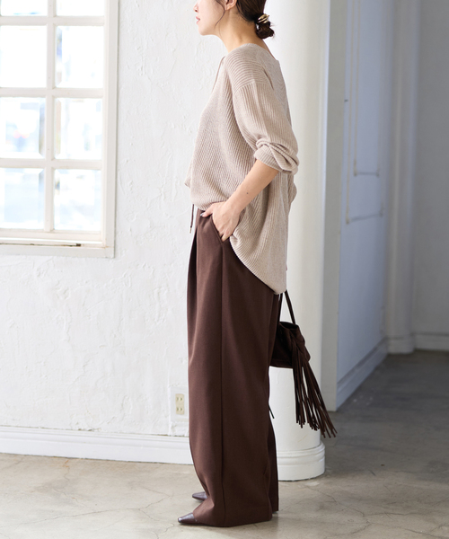 JOURNAL STANDARD(ジャーナルスタンダード)の「メッシュレースアップニット(ニット/セーター・レディース・ホワイト/ベージュ・FREE)」の13枚目の写真