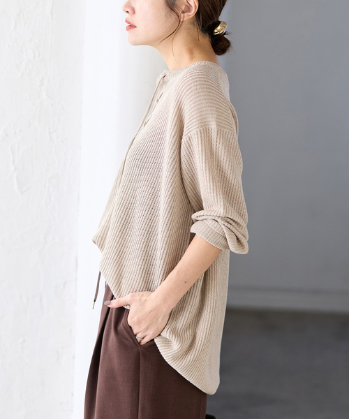 JOURNAL STANDARD(ジャーナルスタンダード)の「メッシュレースアップニット(ニット/セーター・レディース・ホワイト/ベージュ・FREE)」の14枚目の写真