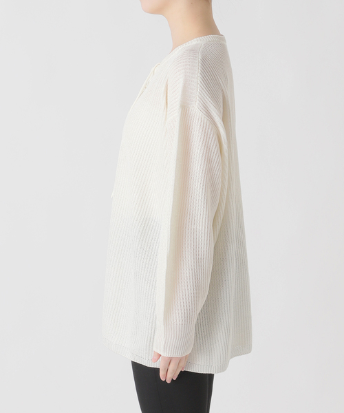 JOURNAL STANDARD(ジャーナルスタンダード)の「メッシュレースアップニット(ニット/セーター・レディース・ホワイト/ベージュ・FREE)」の20枚目の写真