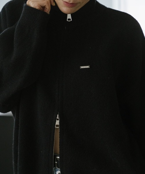 VION(ヴィオン)の「ダブルジップニットカーディガン / Double Zip Knit Cardigan(カーディガン/ボレロ・レディース・ブラック/ネイビー/イエロー・FREE)」の15枚目の写真