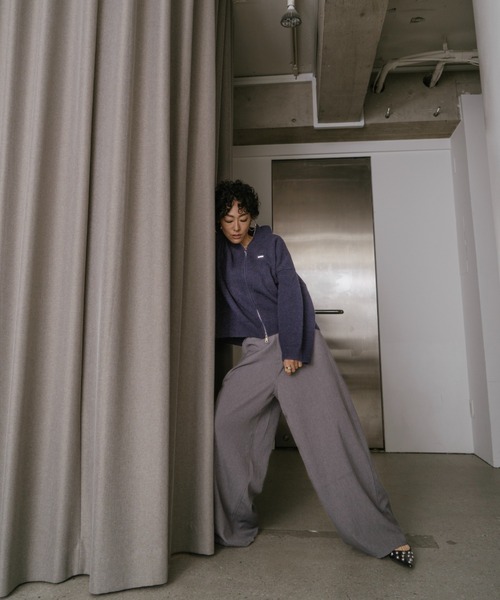 VION(ヴィオン)の「ダブルジップニットカーディガン / Double Zip Knit Cardigan(カーディガン/ボレロ・レディース・ブラック/ネイビー/イエロー・FREE)」の19枚目の写真
