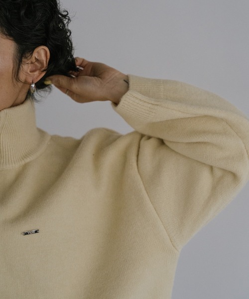 VION(ヴィオン)の「ダブルジップニットカーディガン / Double Zip Knit Cardigan(カーディガン/ボレロ・レディース・ブラック/ネイビー/イエロー・FREE)」の7枚目の写真