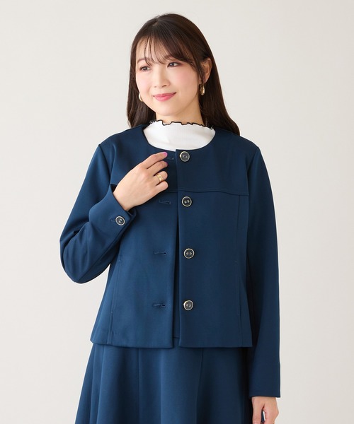 ダンボールニットノーカラージャケット（ノーカラージャケット）｜Rose