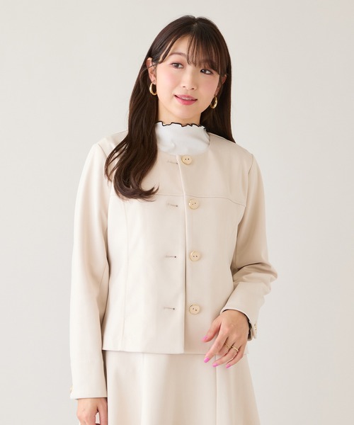 ダンボールニットノーカラージャケット（ノーカラージャケット）｜Rose