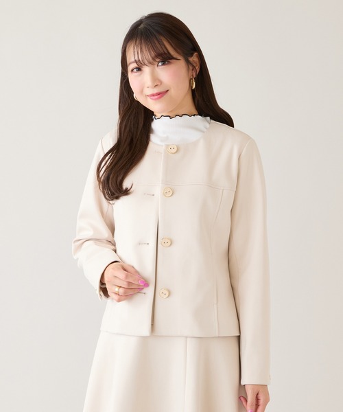 ダンボールニットノーカラージャケット（ノーカラージャケット）｜Rose