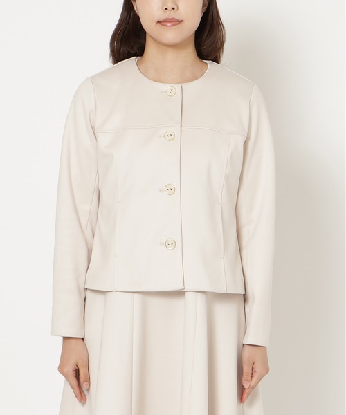 ダンボールニットノーカラージャケット（ノーカラージャケット）｜Rose