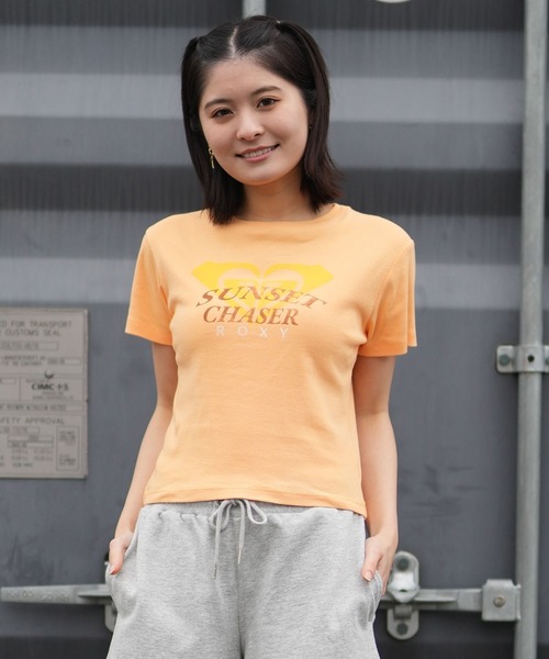 ROXY（ロキシー）の「ROXY/ロキシー 半袖 Tシャツ コンパクトT RST261644M（Tシャツ/カットソー・レディース・オレンジ/ネイビー/ホワイト・L/M）」の3枚目の写真