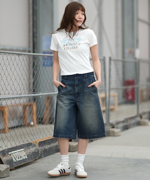 ROXY（ロキシー）の「ROXY/ロキシー 半袖 Tシャツ コンパクトT RST261644M（Tシャツ/カットソー・レディース・オレンジ/ネイビー/ホワイト・L/M）」の6枚目の写真