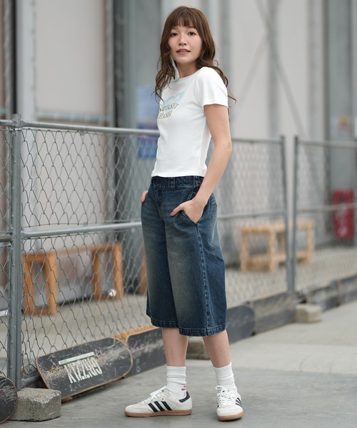 ROXY（ロキシー）の「ROXY/ロキシー 半袖 Tシャツ コンパクトT RST261644M（Tシャツ/カットソー・レディース・オレンジ/ネイビー/ホワイト・L/M）」の7枚目の写真