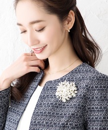 Cream dot.（クリームドット）の「パールを贅沢に散りばめたワイヤーフラワーのコサージュ（ブローチ/コサージュ）」