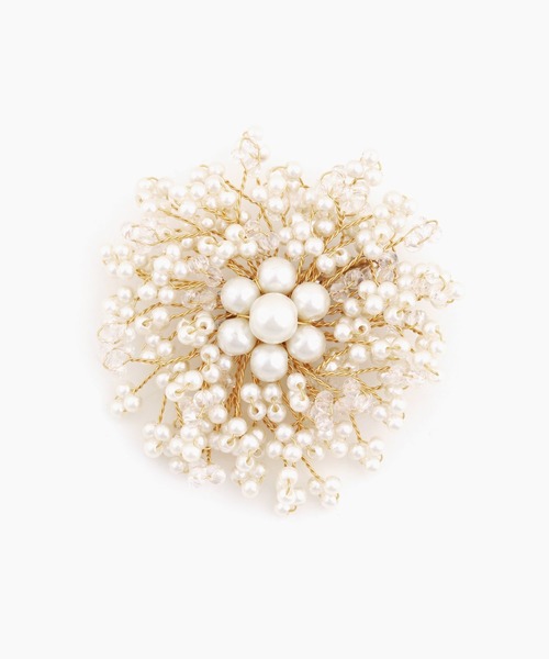 Cream dot.（クリームドット）の「パールを贅沢に散りばめたワイヤーフラワーのコサージュ（ブローチ/コサージュ・レディース・シルバー系その他/ゴールド系その他/ゴールド/シルバー・ONE SIZE）」の11枚目の写真