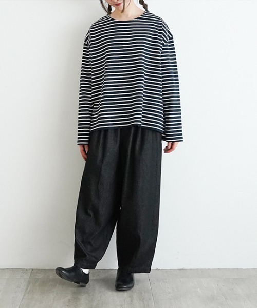 オローネ(オローネ)の「サブリナボーダーロングスリーブ(Tシャツ/カットソー・レディース・グリーン系その他/ネイビー系/ブラック系その他・FREE)」の10枚目の写真
