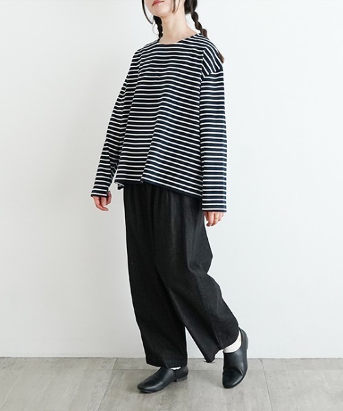 オローネ(オローネ)の「サブリナボーダーロングスリーブ(Tシャツ/カットソー・レディース・グリーン系その他/ネイビー系/ブラック系その他・FREE)」の11枚目の写真