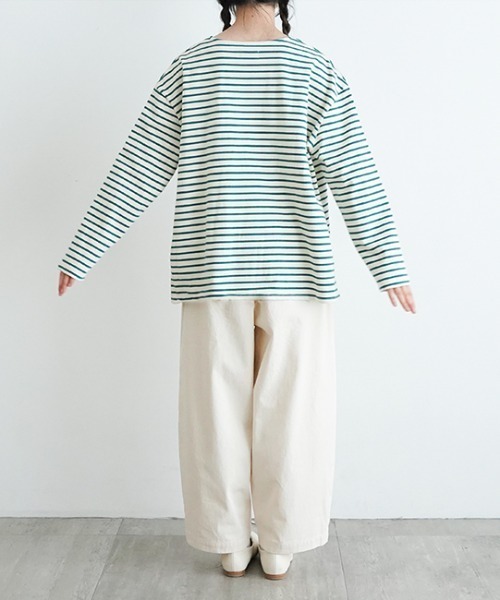 オローネ(オローネ)の「サブリナボーダーロングスリーブ(Tシャツ/カットソー・レディース・グリーン系その他/ネイビー系/ブラック系その他・FREE)」の15枚目の写真