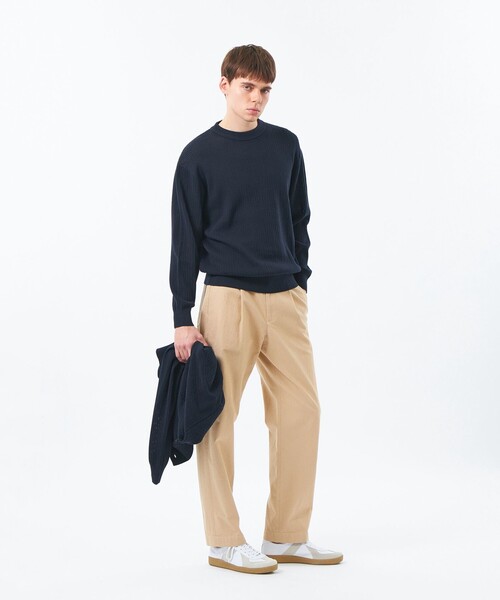 MACKINTOSH PHILOSOPHY(マッキントッシュ フィロソフィー)の「クルーネックプルオーバー 畔調ファインニット(ニット/セーター・メンズ・オレンジ/ネイビー/ベージュ系その他2/ブルー・38/40)」の6枚目の写真