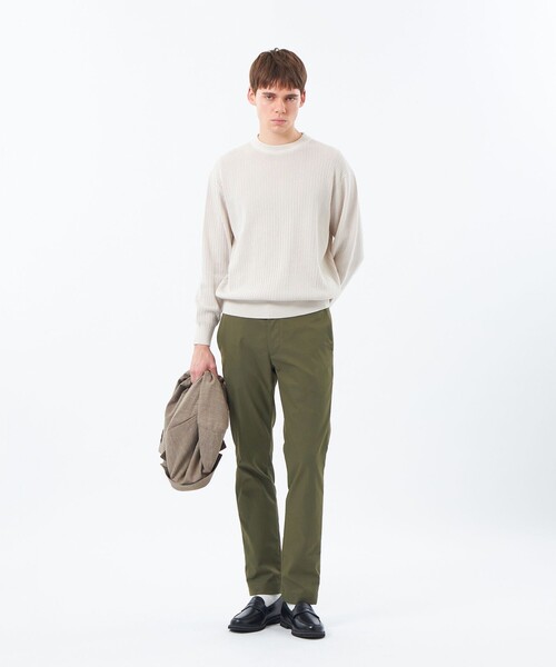 MACKINTOSH PHILOSOPHY(マッキントッシュ フィロソフィー)の「クルーネックプルオーバー 畔調ファインニット(ニット/セーター・メンズ・オレンジ/ネイビー/ベージュ系その他2/ブルー・38/40)」の7枚目の写真