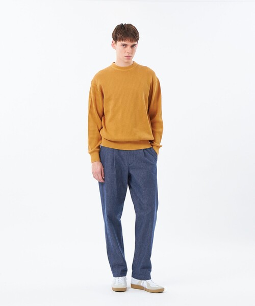 MACKINTOSH PHILOSOPHY(マッキントッシュ フィロソフィー)の「クルーネックプルオーバー 畔調ファインニット(ニット/セーター・メンズ・オレンジ/ネイビー/ベージュ系その他2/ブルー・38/40)」の8枚目の写真