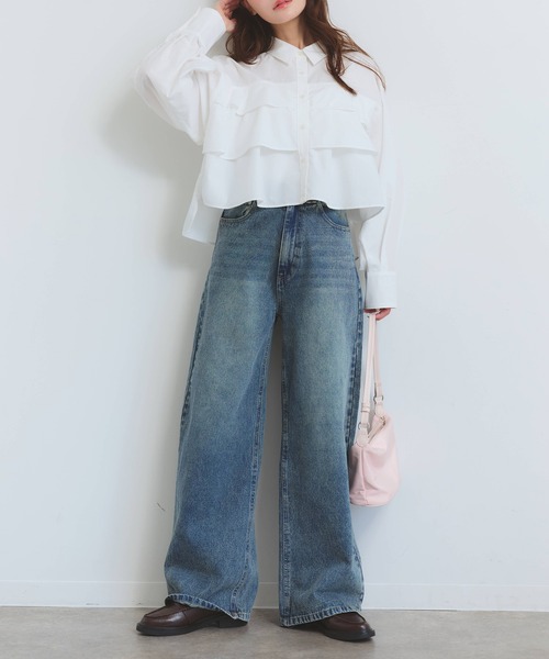 NOGLE（ノグル）の「【NOGLE/ノグル】ティアードフリルシャツ（シャツ/ブラウス・レディース・イエロー/ピンク/ホワイト/ブルー・FREE）」の15枚目の写真